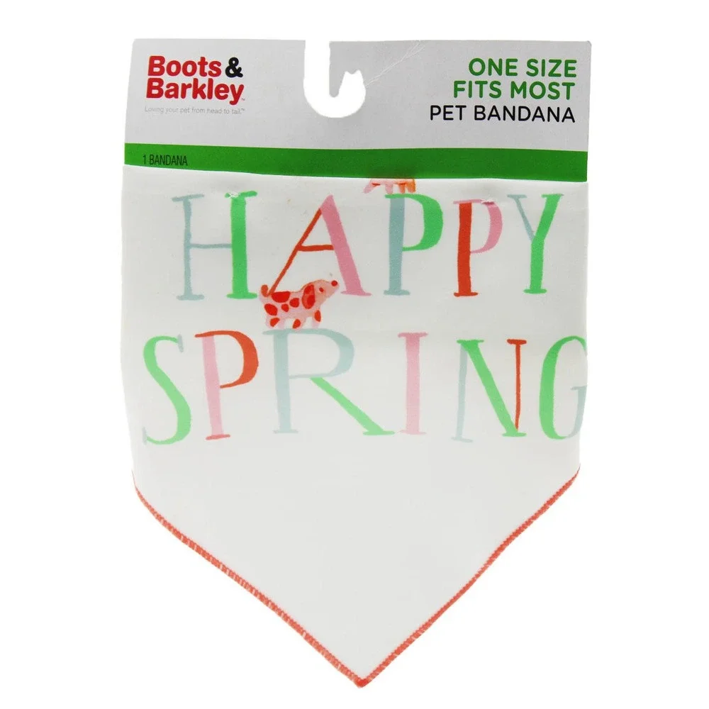 4 Pack Boots and Barkley Dog Bandana Happy Spring